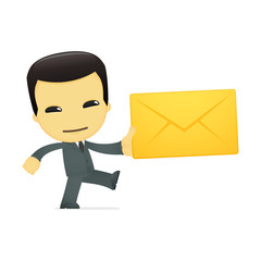funny cartoon asian businessman