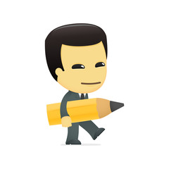funny cartoon asian businessman