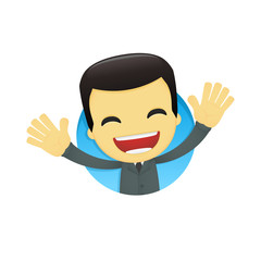 funny cartoon asian businessman
