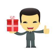 funny cartoon asian businessman