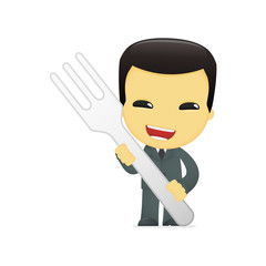funny cartoon asian businessman