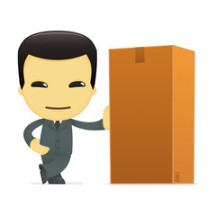 funny cartoon asian businessman