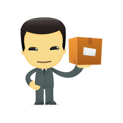 funny cartoon asian businessman