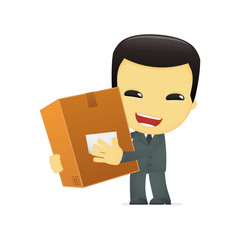 funny cartoon asian businessman