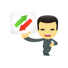 funny cartoon asian businessman