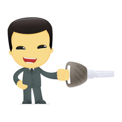 funny cartoon asian businessman