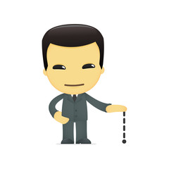 funny cartoon asian businessman