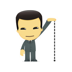 funny cartoon asian businessman