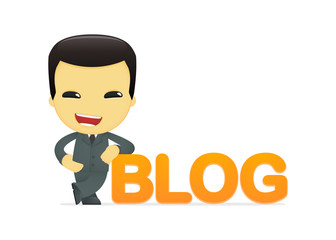 funny cartoon asian businessman