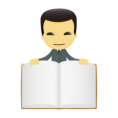 funny cartoon asian businessman