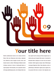 Striking hand design with text space vector.