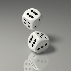 zwei weisse Spielwürfel