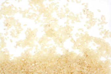 Brown Rice on White Background