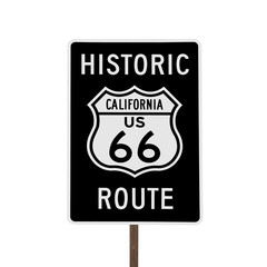 Historic Route 66 California Road Sign Isolated
