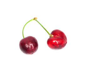 Cherries; objects on white background