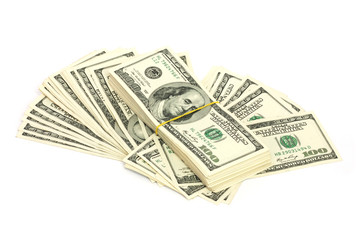 dollars isolated on white
