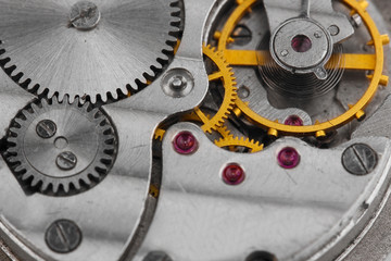 Clock mechanism close-up