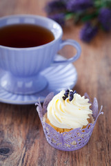 Cupcake with lavender