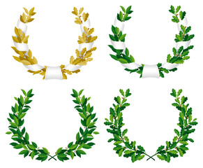 Laurel and oak wreaths - 41023771