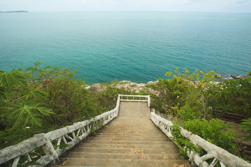 Blue Sea, down the stairs.