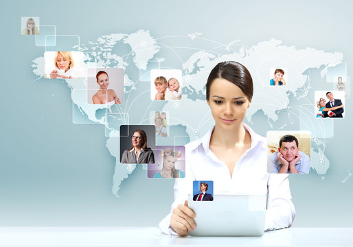 Young businesswoman making presentation