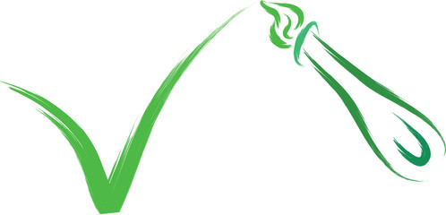 brush and green tick