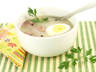 Polish soup, closeup