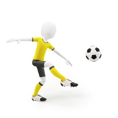 Fototapeta na wymiar 3d man soccer player with ball