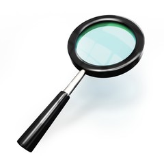 3d magnifying glass searching
