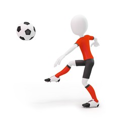 3d man soccer player with ball