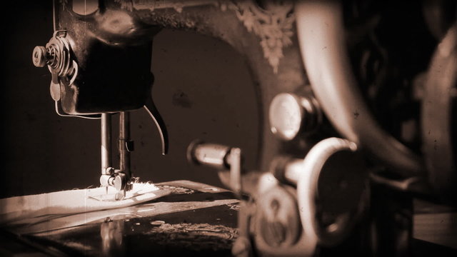 Antique sewing machine sepia
