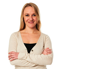 Young casual relaxed business woman