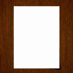 Blank paper on old wood background