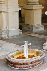 boiling spring in Mlynska Colonnade, Karlovy Vary (Carlsbad), Cz