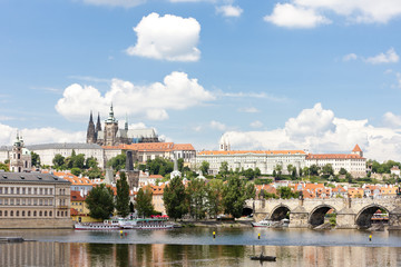 Fototapeta premium Hradcany with Charles bridge, Prague, Czech Republic
