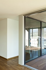 Fototapeta premium beautiful new apartment, view of the veranda from the room