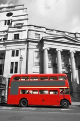 Rideaux velours Rouge, noir, blanc Bus principal de l& 39 itinéraire de Londres