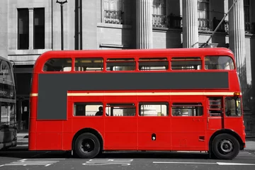 Papier Peint photo Autocollant Rouge, noir, blanc Bus principal de l& 39 itinéraire de Londres