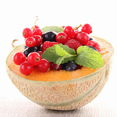 melon and berries fruits
