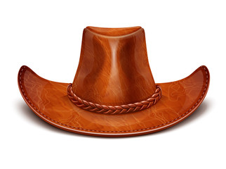 cowboy's leather hat stetson vector illustration isolated on
