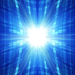 cool blue sunburst digital background