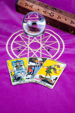 Tarot cards with a magic ball (8).