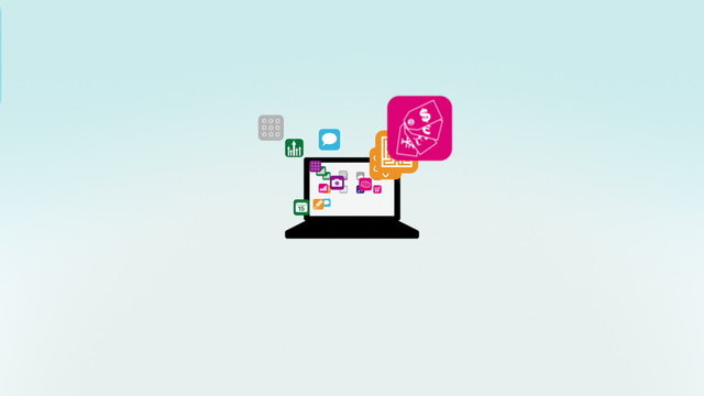 Apps on Laptop Computer Intro Animation with Alpha Matte
