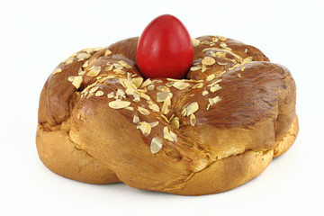 Easter bread isolated on white