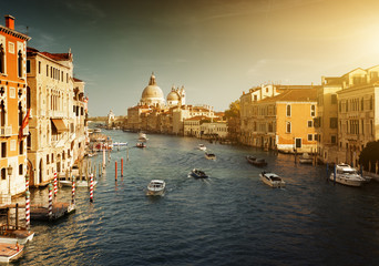 Fototapeta premium Grand Canal and Basilica Santa Maria della Salute, Venice, Italy