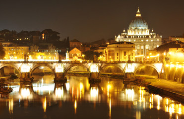 Fototapeta na wymiar Panorama Rzym nocą