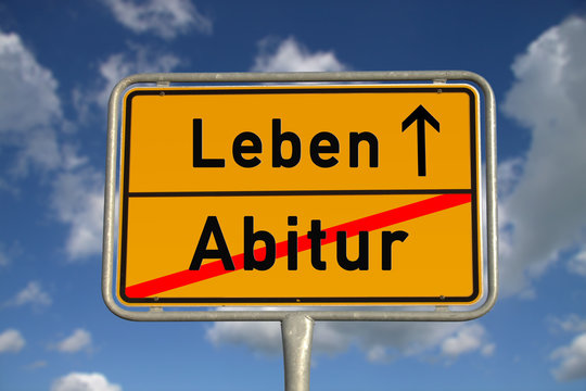 German road sign graduation and life
