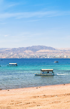 Aqaba gulf and view on Israel town Eilat