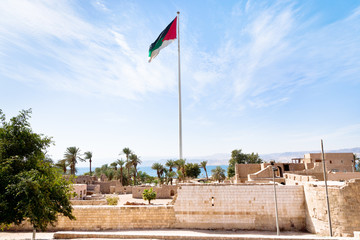 The Aqaba Flagpole under ruins of medieval Mamluks fort