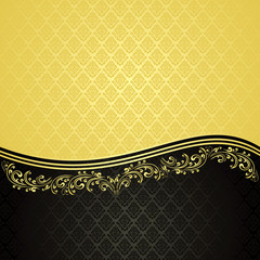 Luxury Background decorated a Vintage ornament : gold and black